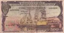Congo Belga 500 Francs - Harbor - Africans transporting fruits in pirogue - 01-09-1957 - Serial A - P.34