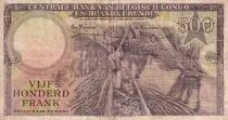 Congo Belga 500 Francs - Harbor - Africans transporting fruits in pirogue - 01-09-1957 - Serial A - P.34
