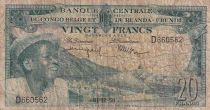 Congo Belge 20 Francs - Jeune Garçon -  Barrage - 1956 - P.TB - P.31
