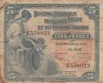 Congo Belge 5 Francs - Ruches - Animaux - 1952