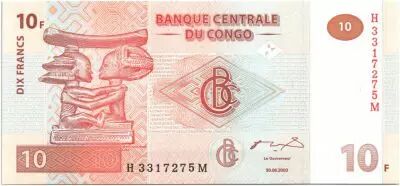 Congo Democratic Republic 10 Francs Apui-tete Chef Luba - 2003 G and D Munich