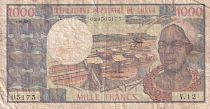 Congo Republic 1000 Francs - Makoko I - Pointe Noire - 1983 - Série V.12 - VG - P.3e
