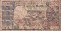 Congo Republic 1000 Francs - Makoko I - Pointe Noire - 1983 - Série Y.10 - VG - P.3e
