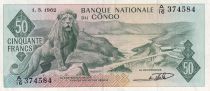 Congo Republic 50 Francs - Lion - 01-03-1962 - Serial A.16 - P.5