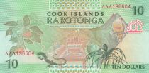 Cook Islands 10 Dollars - Church and Canoe - 1992 - Serial AAA