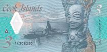Cook Islands 3 Dollars - Ina - Shark - Polymer - 2021 - UNC - P.NEW