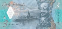 Cook Islands 3 Dollars Ina - Shark - Polymer - 2021 - Neuf