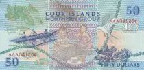 Cook Islands 50 Dollars - Church and worshippers - 1992 - Serial AAA