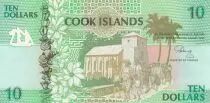 Cookinseln 10 Dollars - Church and Canoe - 1992 - Serial AAA