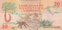 Cookinseln 20 Dollars - Church et Canoe - 1992 - Serial AAA