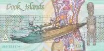 Cookinseln 3 Dollars - Boat - Shark - 1987 - UNC - P.3