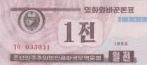 Corea del Norte 1 Chon - Red - 1988