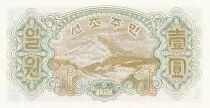 Corea del Norte 1 Won - Workers - Mountains - 1947 - UNC - P.8b