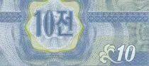 Corea del Norte 10 Chon Blue - 1988