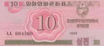 Corea del Norte 10 Chon Pink - 1988