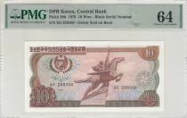 Corée du Nord 10 Won - Statue Chollima - 1978 - PMG 64