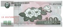 Corée du Nord 100 Won Fleurs - 2008