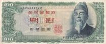 Cor&eacute;e du Sud 100 Won - Sejong Le Grand - Banque de Cor&eacute;e &agrave; Seoul - 1953