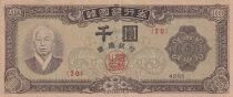 Cor&eacute;e du Sud 1000 Won - President Syngman Rhee - S&eacute;rie 20 - 1952