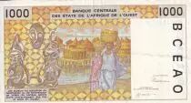 Costa de Marfil 1000 Francs - Woman- Letter K (Senegal) 1993 - P.711Kc