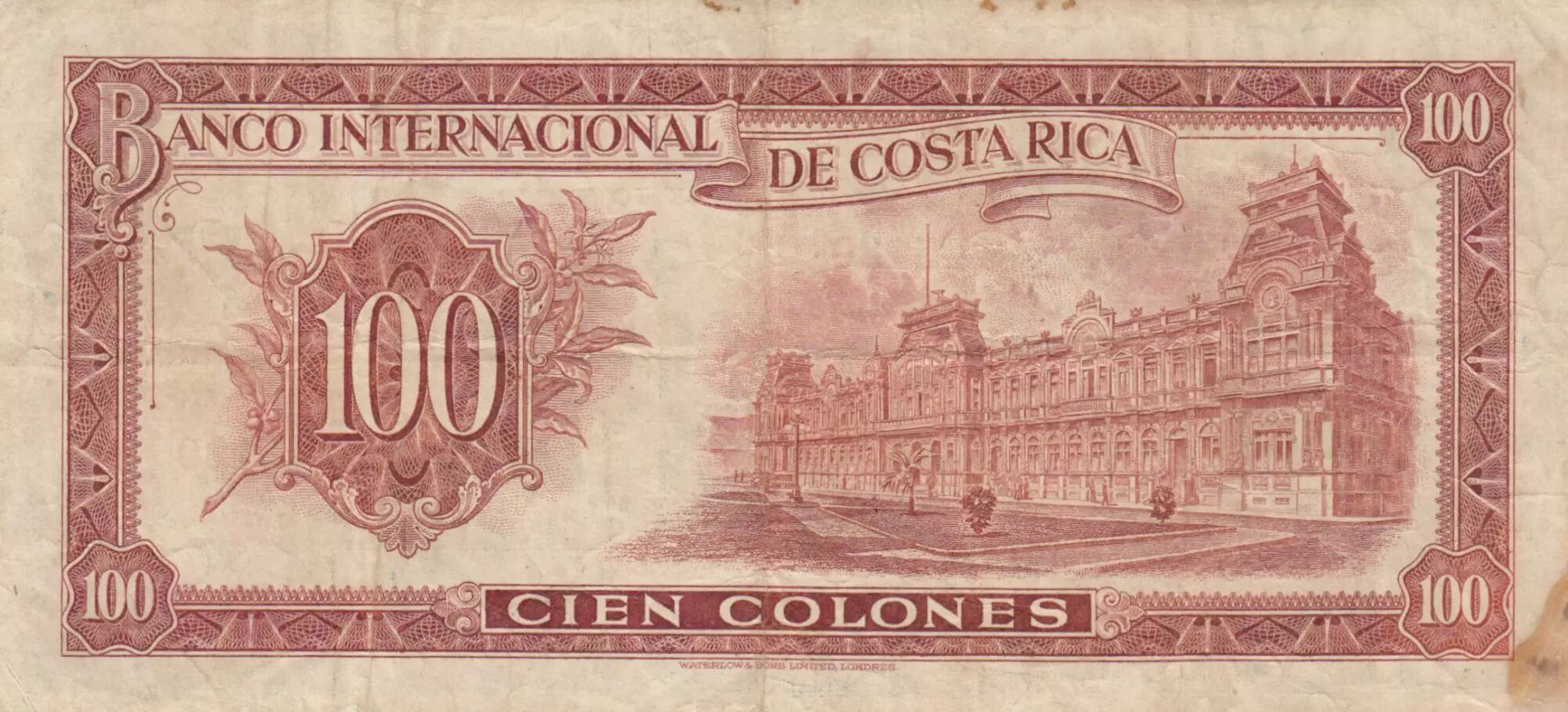 Billet Costa Rica 100 Colones International de Costa Rica 1942 TB