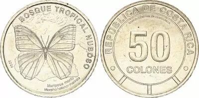 Costa Rica 50 Colones Menelaus Morpho Blue - 2023