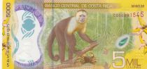 Costa Rica 5000 Colones A. Gonzalez Flores - Monkey, flower -  2018(2020) - UNC - Polymer