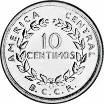 Costa Rica Lot 6 pi&egrave;ces 5 Centimos &agrave; 2 Colones COSTA RICA 1953 &agrave; 1990