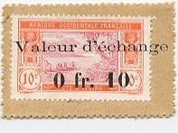 Côte d´Ivoire 0.10 Franc Timbre Monnaie - 1920
