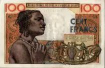 C&ocirc;te d\'Ivoire 100 Francs, mask 1961 - Ivory Coast - Serial S.90 A - XF - P.101Aa