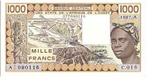 Côte d\'Ivoire 1000 Francs, femme 1987 - Côte d\'ivoire - Série C.016 - P.107Ag - SUP +