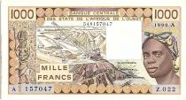 Côte d\'Ivoire 1000 Francs, femme 1990 - Côte d\'ivoire - Série Z.022 - P.107Ai - SUP