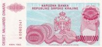 Croacia 10 000 000 000 Dinara - Coat of arms - fortress of knin - 1993 - A serie