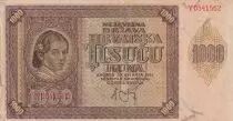 Croacia 1000 Kuna - young girl - mountains - 1941 - Serial Y - VF - P.4