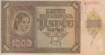 Croacia 1000 Kuna - young girl - mountains - 20-05-1941 - Serial K