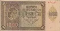Croacia 1000 Kuna - Young girl - Mountains - 26-05-1941 - Serial F