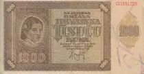 Croacia 1000 Kuna - Young girl - Mountains - 26-05-1941 - Serial G