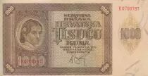 Croacia 1000 Kuna - Young girl - Mountains - 26-05-1941 - Serial K