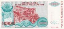Croacia 5 000 000 000 Dinara - Armoiries - Forteresse de Knin  - 1993 - S&eacute;rie A