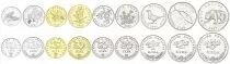 Croacia Set of 3 Coins - 1,2,5 Rupees - 2010-2012