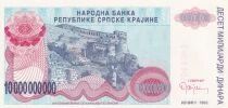 Croatia 10 000 000 000 Dinara - Coat of arms - fortress of knin - 1993 - A serie
