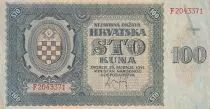 Croatia 100 Kuna - Blue-grey, Coat of Arms - 1941 - Serial F - XF - P.2