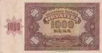 Croatia 1000 Kuna - young girl - mountains - 1941 - Serial L - VF - P.4