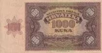 Croatia 1000 Kuna - young girl - mountains - 1941 - Serial R - VF - P.4