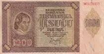 Croatia 1000 Kuna - young girl - mountains - 1941 - Serial W - XF - P.4