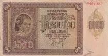 Croatia 1000 Kuna - young girl - mountains - 1941 - Serial Y - VF - P.4