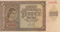 Croatia 1000 Kuna - Young girl - Mountains - 26-05-1941 - Serial S