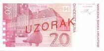 Croatia 20 Kuna J. Jelacic - Castle of Count Eltz in Vukovar