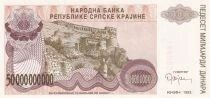 Croatia 50 000 000 000 Dinara - Armoiries - Forteresse de Knin  - 1993 - Série A