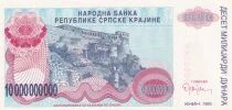 Croatie 10 000 000 000 Dinara - Armoiries - Forteresse de Knin  - 1993 - Série A